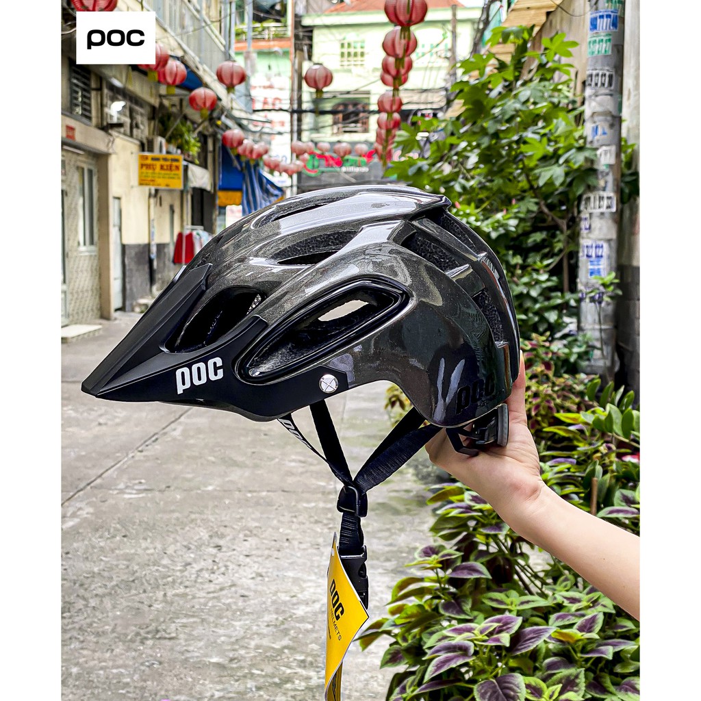 NÓN THỂ THAO POC 07 MÀU XÁM BÓNG KÈM TÚI VÀ HỘP CHÍNH HÃNG