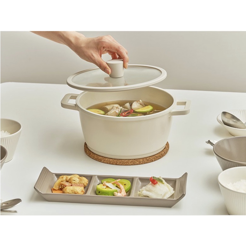 Nồi chống dính đáy từ LENANSE làm từ nhôm đúc phủ gốm tráng gốm 18 - 22cm tuỳ chọn Hàn Quốc