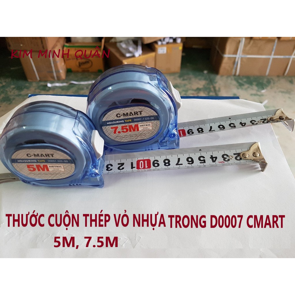 Thước Cuộn Thép Vỏ Nhựa Trong D0007 5m , 7.5m D0007 CMART