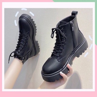 Boots Nữ 2 Khóa Kéo, Giày Boot Đế Chiến Binh Ngầu Bôt Ullzang Basic