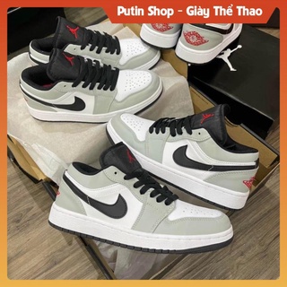 Giày 𝐉𝐨𝐫𝐝𝐚𝐧 cổ thấp xám tro vạch đen nam nữ, Giầy JD1 low smoke grey. Sneaker air full box bill
