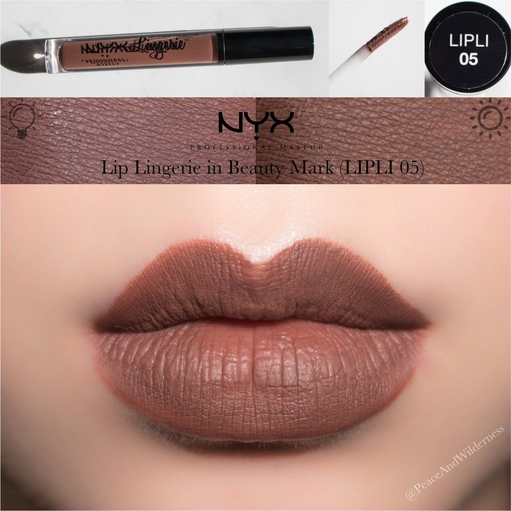 Son kem lì NYX Lingerie Liquid Matte Lipstick LIPLI05 Beauty Mark - Màu nâu socola