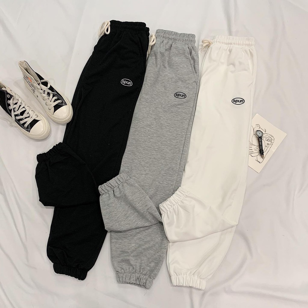 Quần JOGGER Thun SPUN Nam Nữ Unisex  ❤️ quần dài ống suông bo chân vải THUN mịn, không nhăn, thoáng mát chính hãng