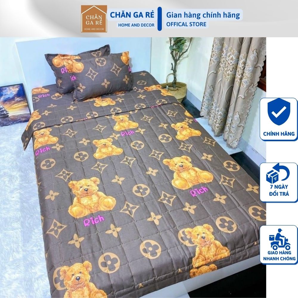Chăn ga gối hè cottong poly sét 5 món (1 ga trải giường+2 vỏ gối đầu+1 vỏ ôm+1 chăn hè) chọn mẫu đủ kích thước m6 m8 2m