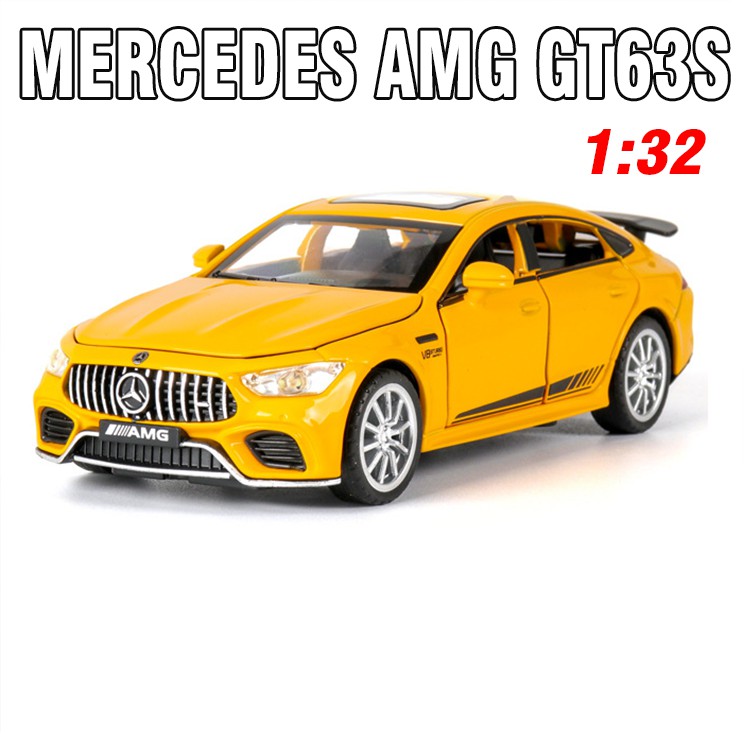 Đồ chơi trẻ em xe mô hình ô tô Mercedes AMG GT63 tỉ lệ 1:32 xe bằng kim loại có âm thanh và đèn