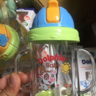 Bình nước cao cấp có ống hút Dolphin 240ml