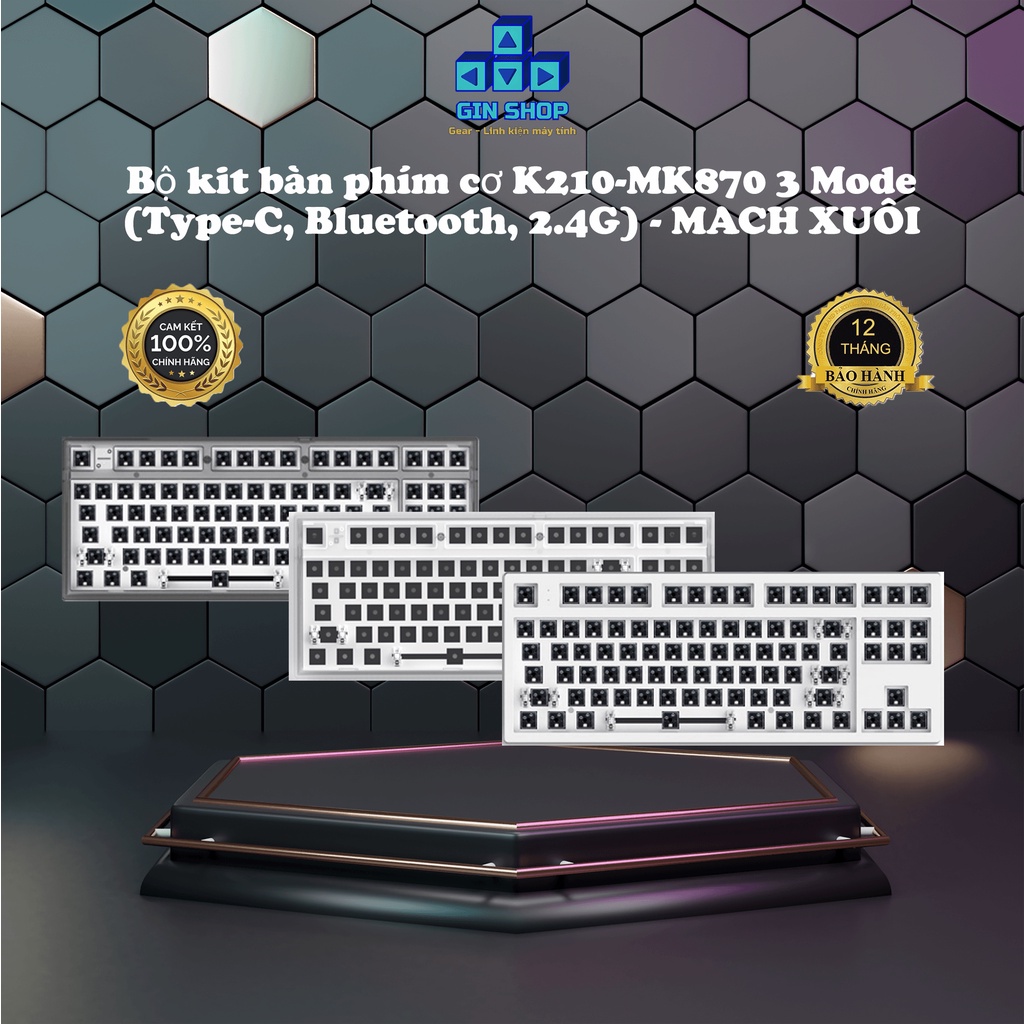 [CHÍNH HÃNG] Kit bàn phím cơ FL-Esports K210 - MK870 3 Mode (Mạch xuôi) (Bluetooth / Wireless / Hotswap / Led RGB)