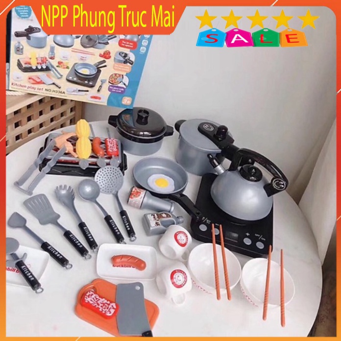 Đồ chơi cho bé đồ chơi nấu ăn 36 món có đèn có nhạc Phungtrucmaistore