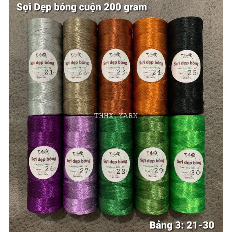 Sợi Dẹp Bóng 3mm, Sợi Dệt Dẹp, Ribbon 3mm