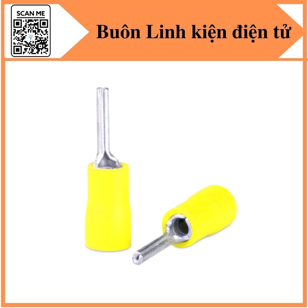 Đầu cos pin đặc tròn PVT 1.25-13, cos kim bọc phủ nhựa, cosse bấm nối dây điện 0.5mm đến 1.5mm