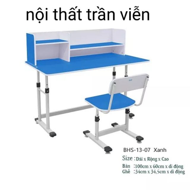 Bàn ghế học sinh liền giá sách - bàn ghế học sinh xuân hòa - BHS-13-07 | BigBuy360 - bigbuy360.vn