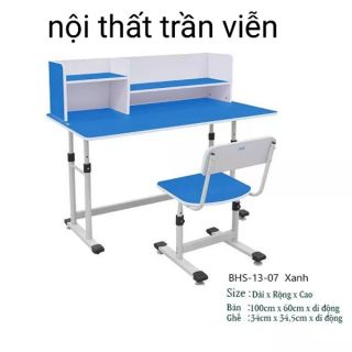 Mua Bàn ghế học sinh liền giá sách - bàn ghế học sinh xuân hòa - BHS-13-07