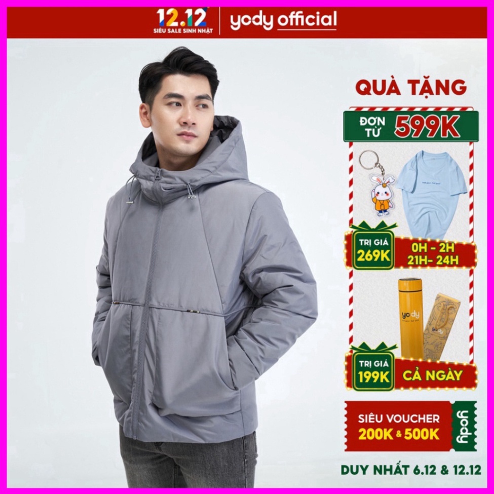 Áo phao nam YODY đại hàn chất liệu bông mỡ siêu mảnh giữ ấm PHM3002 (GIÁ SIÊU HỜI)