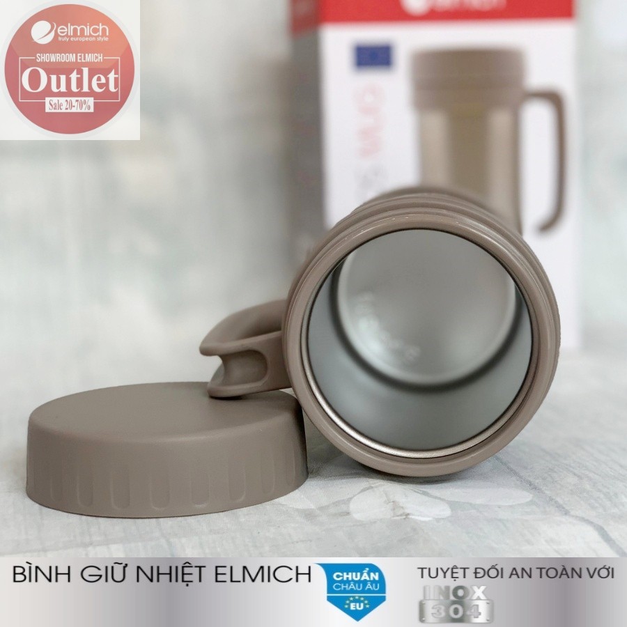 Cốc Giữ Nhiệt ELMICH, Inox 304 Tráng Bạc, 500ML Màu Nâu (EL-0632)