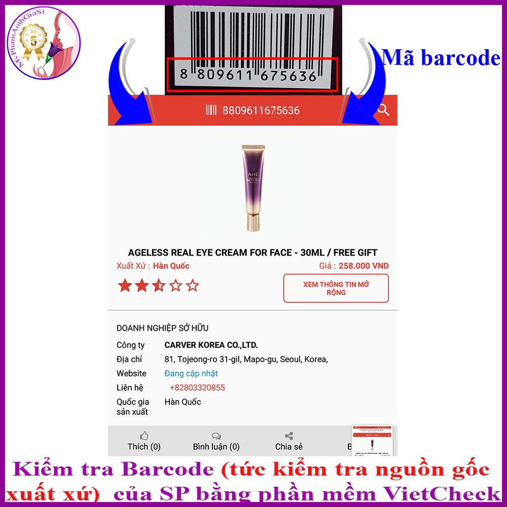 Kem dưỡng mắt AHC giảm thâm quầng mắt và chống lão hóa 12ml - 30ml Hàn Quốc | BigBuy360 - bigbuy360.vn