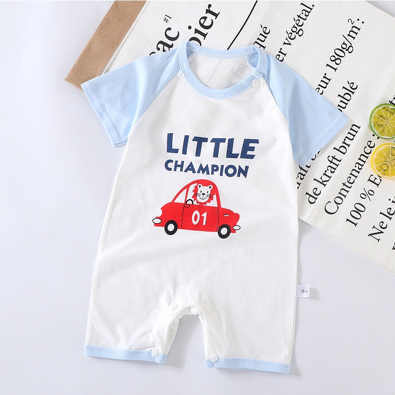 Bodysuit cho bé trai bé gái sơ sinh 0-12 tháng kiểu dáng liền thân ngắn tay hàng Quảng Châu cao cấp _ BD06