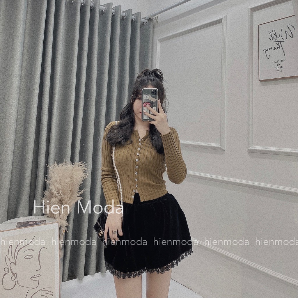 Áo len mỏng dài tay Hàn Quốc , Áo len gân kiểu cúc dọc | BigBuy360 - bigbuy360.vn