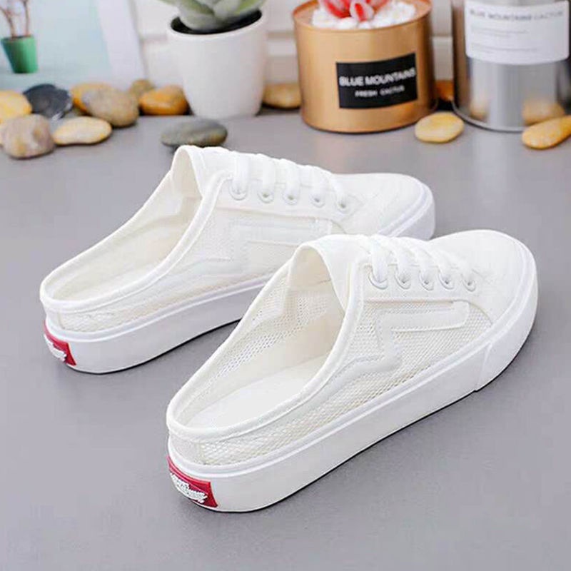Giày lười đế bằng phối lưới thoáng khí phong cách Hàn Quốc thời trang mùa hè cho nữ