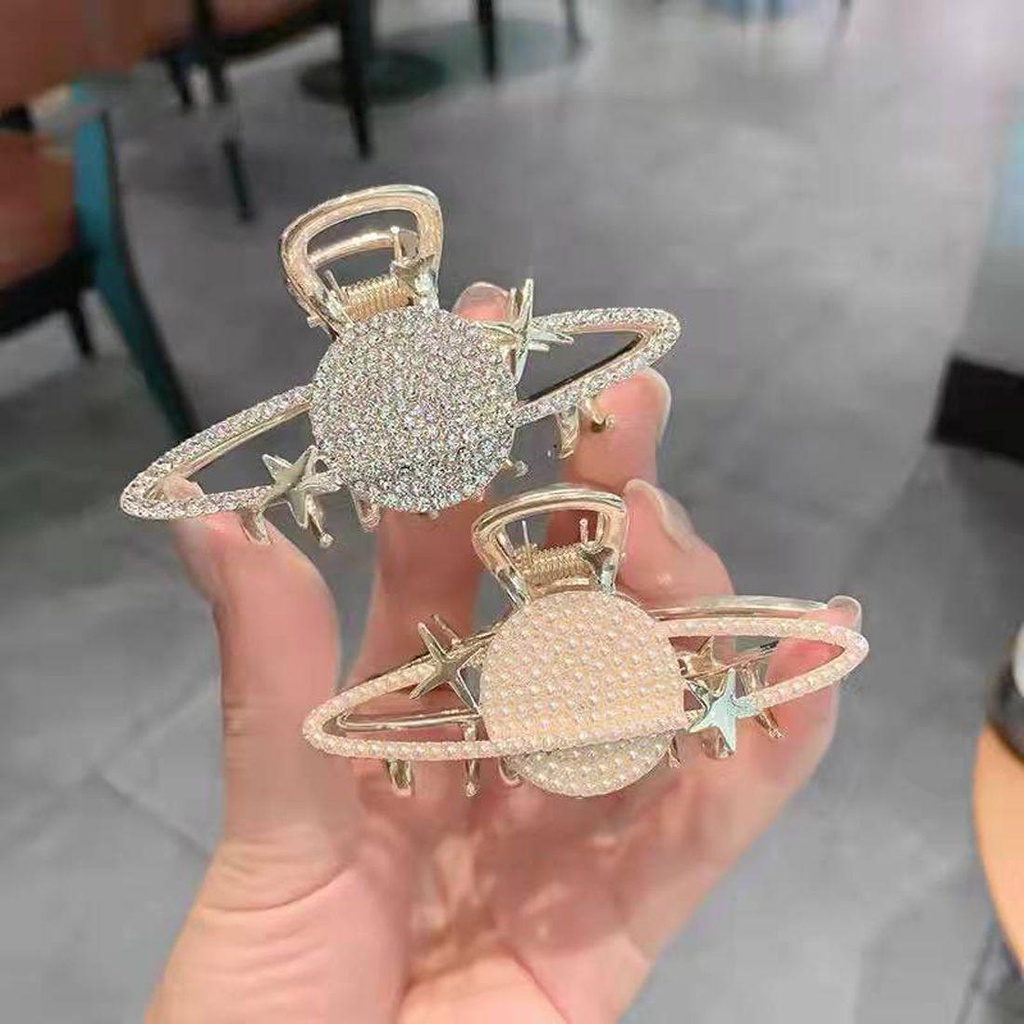 Kẹp Càng Cua Bằng Niken Hình Hành Tinh|Kẹp Tóc Dày Dặn Phong Cách Hàn Quốc Cho Nữ