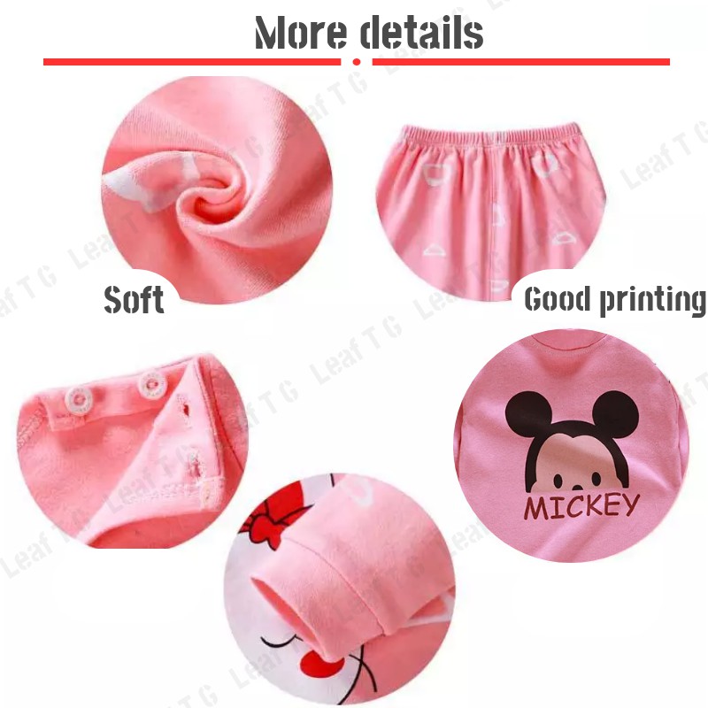 Cartoon Cotton Girl Underwear and pyjamas Baby Clothing Set Đồ Ngủ 2 Món Bằng Cotton Cho Bé Gái 1-6 Tuổi