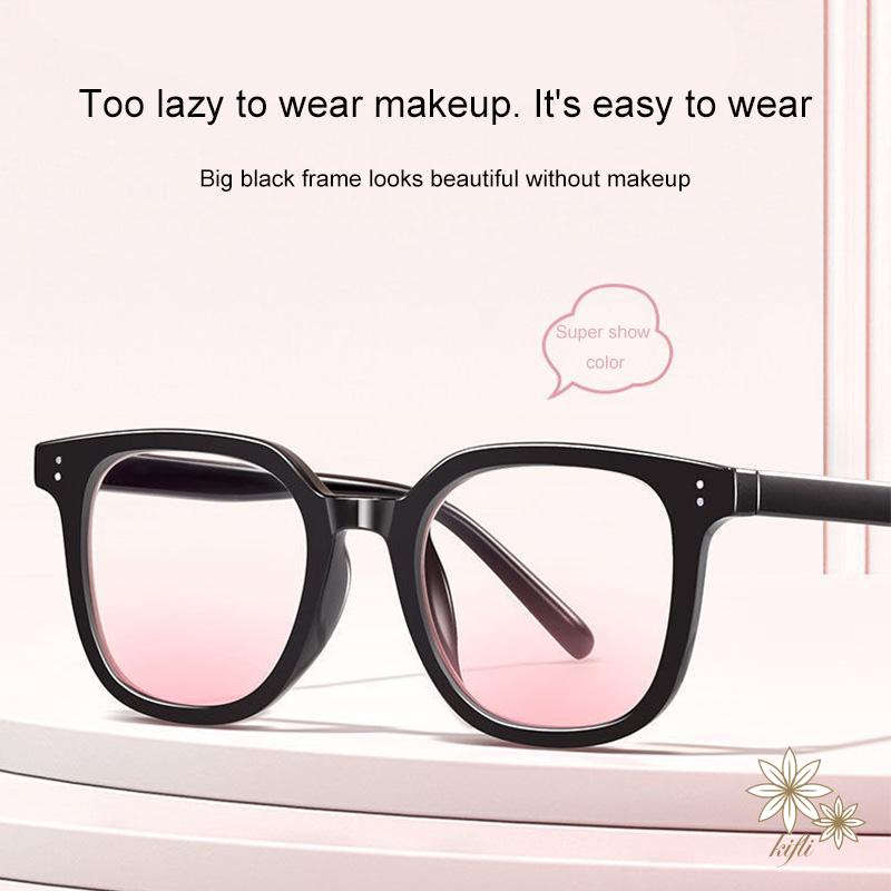 Kính mắt nữ nhiều màu kính hai chấm giá rẻ tạo hiệu ứng má hồng dễ thương hai màu trong suốt gọng đen 2022