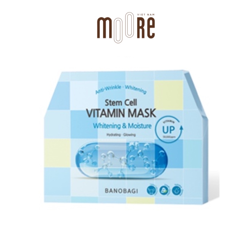 Mặt nạ dưỡng trắng da Banobagi Caro Stem Cell Vitamin Mask (Hộp)