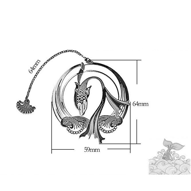Thẻ Đánh Dấu Sách Mạ Vàng Hình Cá Chép