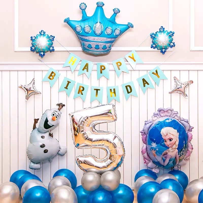 Set bóng trang trí sinh nhật ELSA ,công chúa băng tuyết