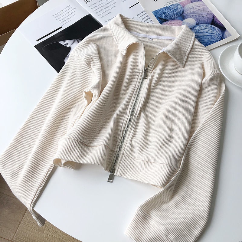 Áo Khoác Cardigan Dáng Rộng Phối Khóa Kéo Đôi Phong Cách Hàn Quốc Trẻ Trung Cho Nữ