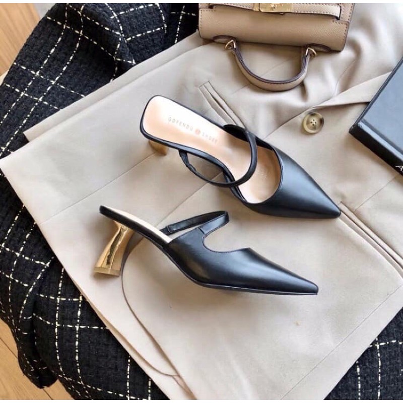 Guốc gót vàng-Bunny Shoes(K064)