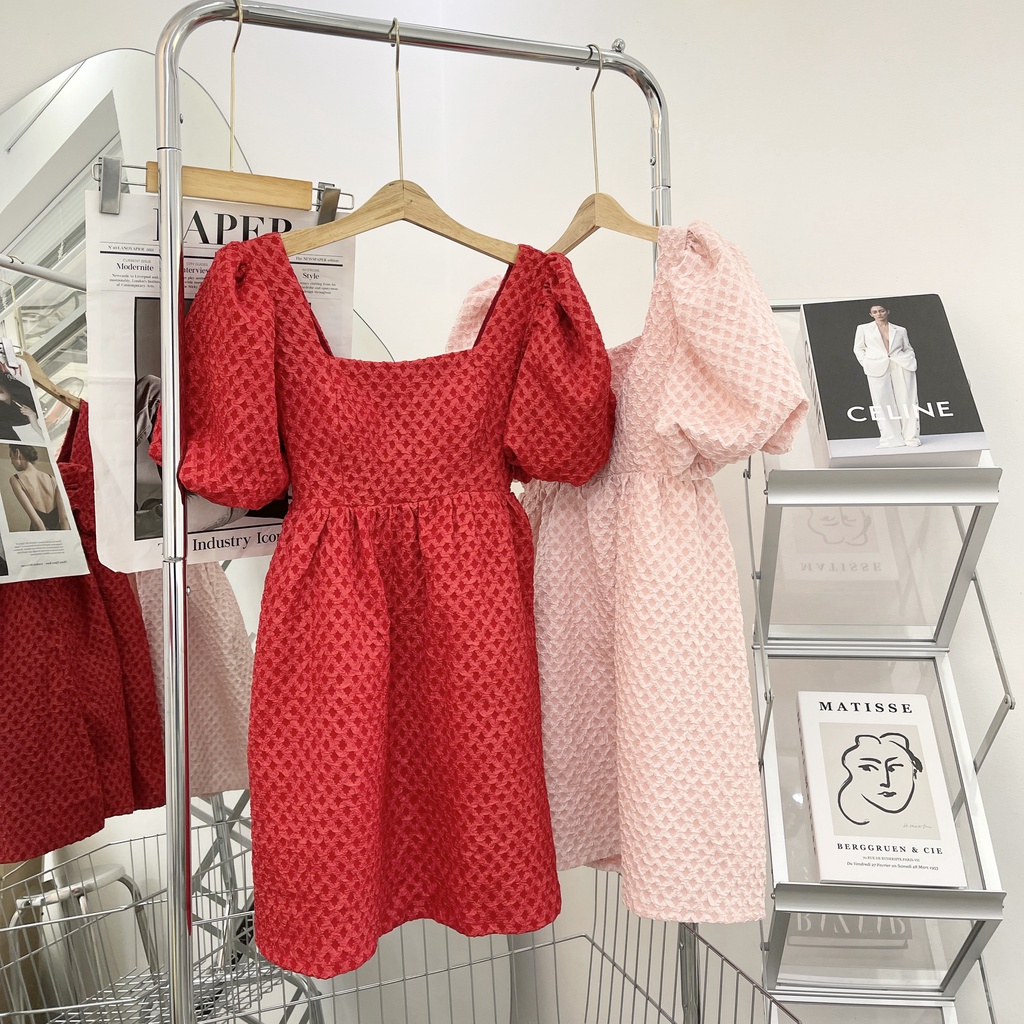 ĐẦM XỐP BABY DOLL NƠ LƯNG TAY BỒNG