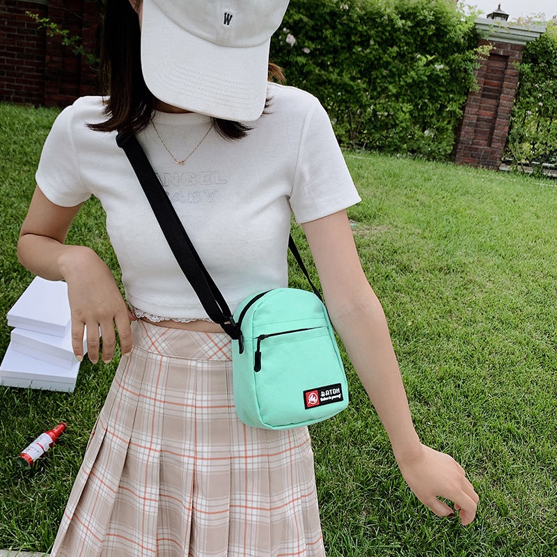 Túi đeo chéo vải canvas thời trang cho nữ tùy chọn màu sắc