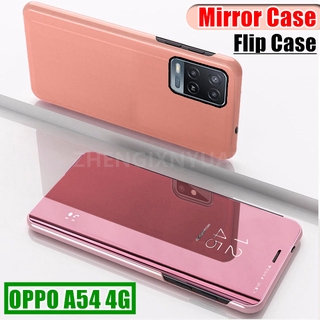 Ốp Điện Thoại Nắp Lật Mặt Gương Cho OPPO A54 4G A 54 A55 5G A16 4G OPPOA54 A 16
