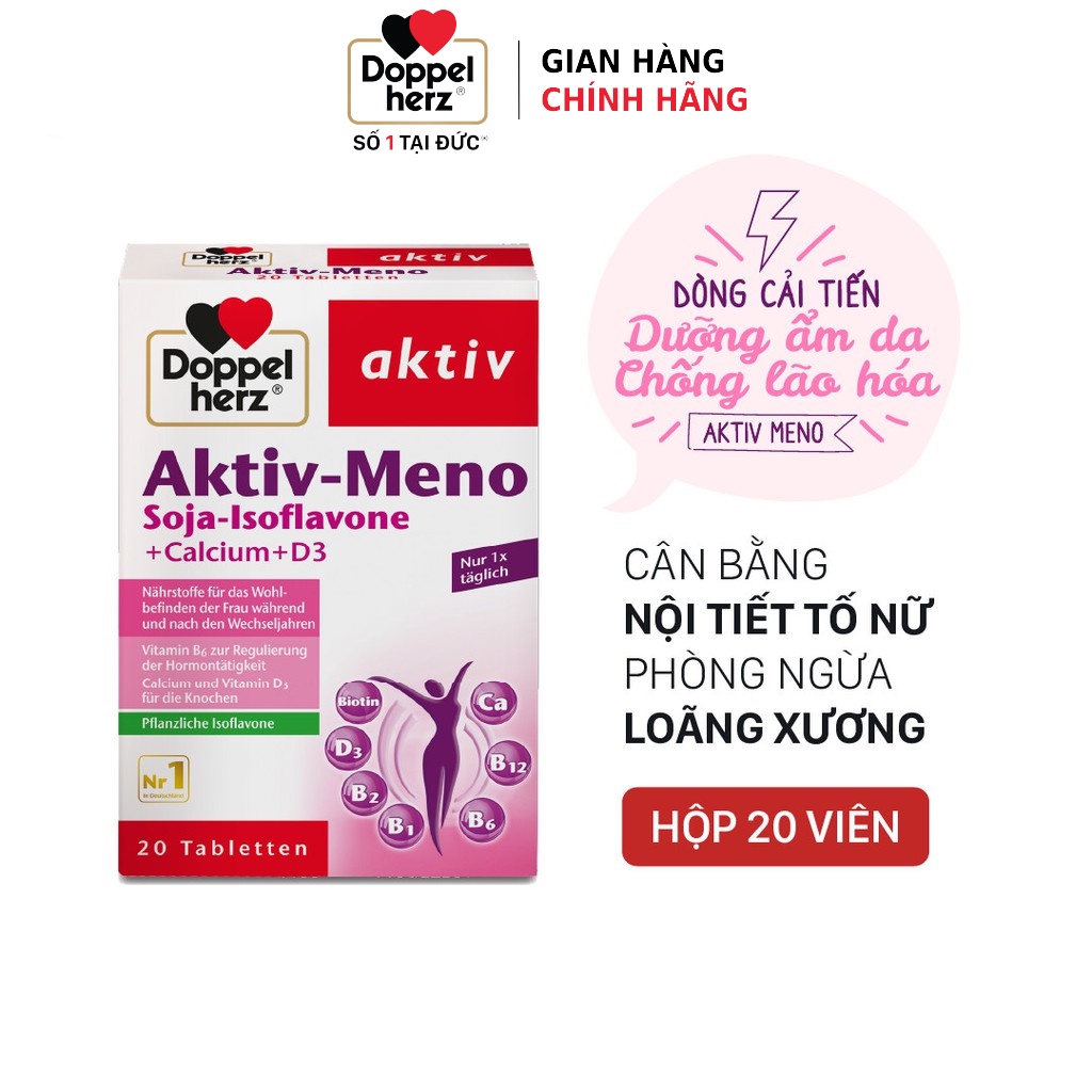 [TPCN Nhập Khẩu] Viên uống cân bằng nội tiết tố nữ Doppelherz Aktiv-Meno (Hộp 20 viên /30 viên)