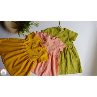 Đầm linen thêu tay Baby Doll