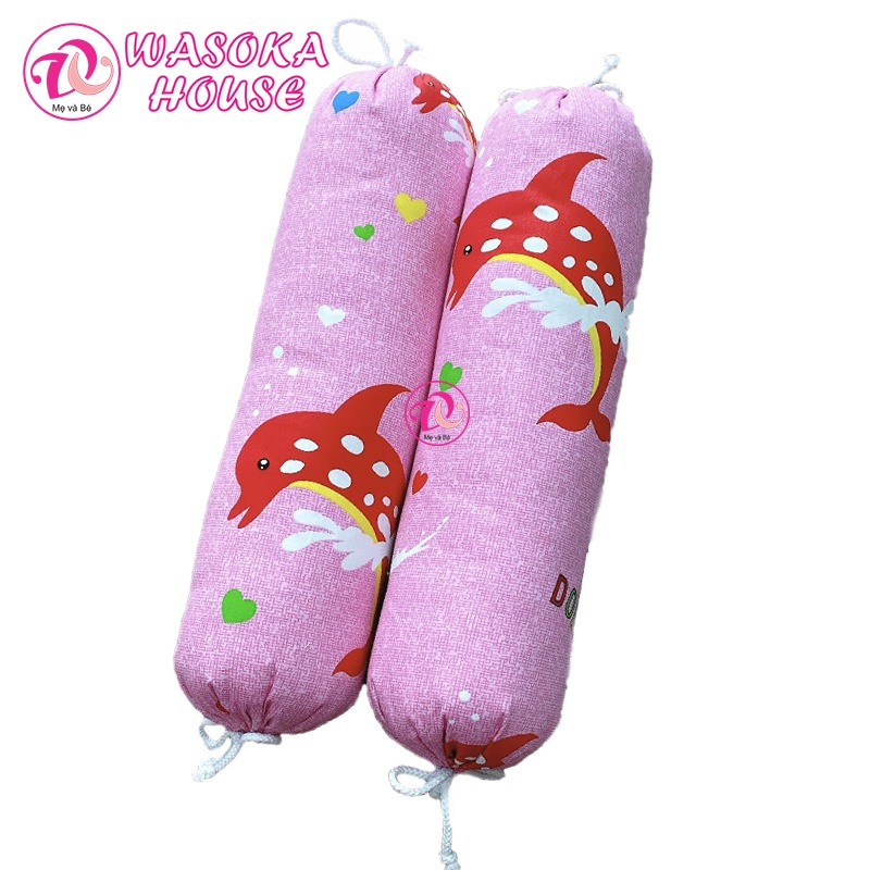 Cặp gối ôm cho bé dài 50cm, vải Thắng Lợi mềm êm mát, thấm hút mồ hôi tốt, phù hợp cho bé dưới 1 tuổi