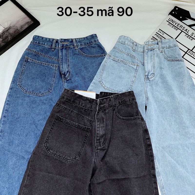 Quần baggy jean nữ Ms90 ✈️FREESHIP✈️ Quần baggy jean nữ lưng cao size đại kiểu 1 túi hàng VNXK thời trang bigsize 2KJean | BigBuy360 - bigbuy360.vn