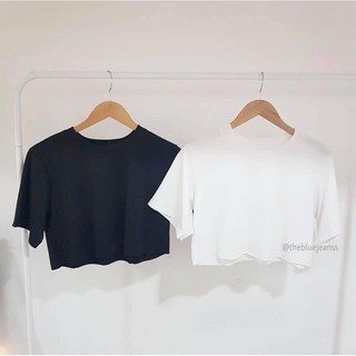 [Ảnh Thật]Áo Croptop Cổ Tim Form Rộng Basic