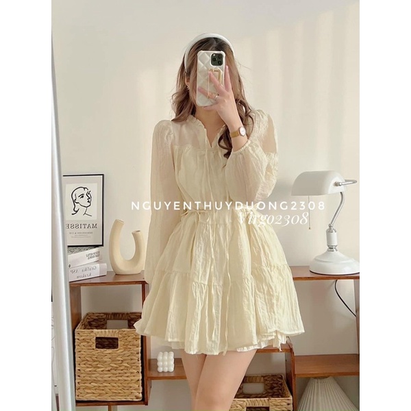 [NEW]VÁY TƠ BABYDOLL TAY BO KÈM ĐAI “HESA DRESS”