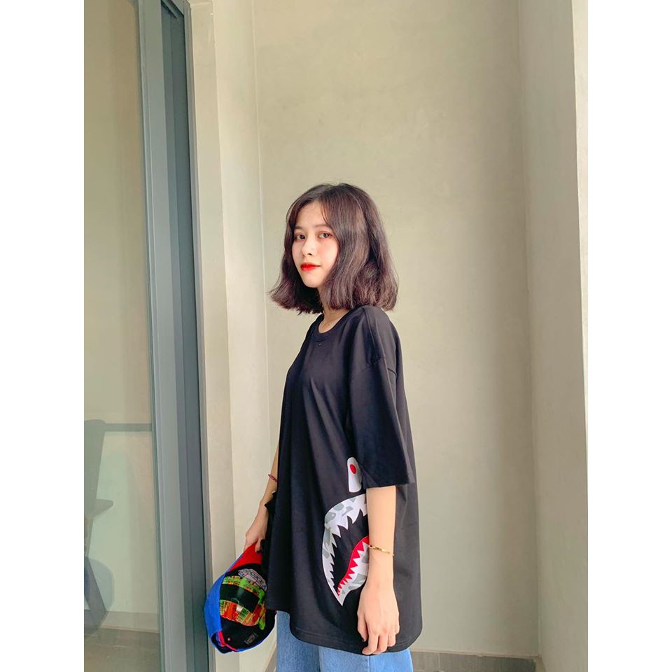 Áo thun Unisex nam nữ răng cá mập