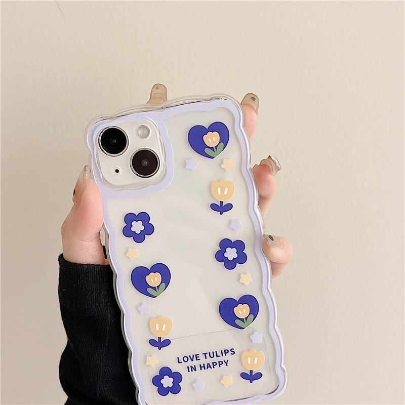 Ốp Điện Thoại Họa Tiết Sóng Biển Lớn Kiểu Nhật Hàn Gắn Dây Đeo Tay Cho iPhone 13Promax 11 12 xs xr 8 14