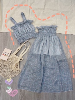 SET ÁO CROP HOA KÈM CHÂN VÁY