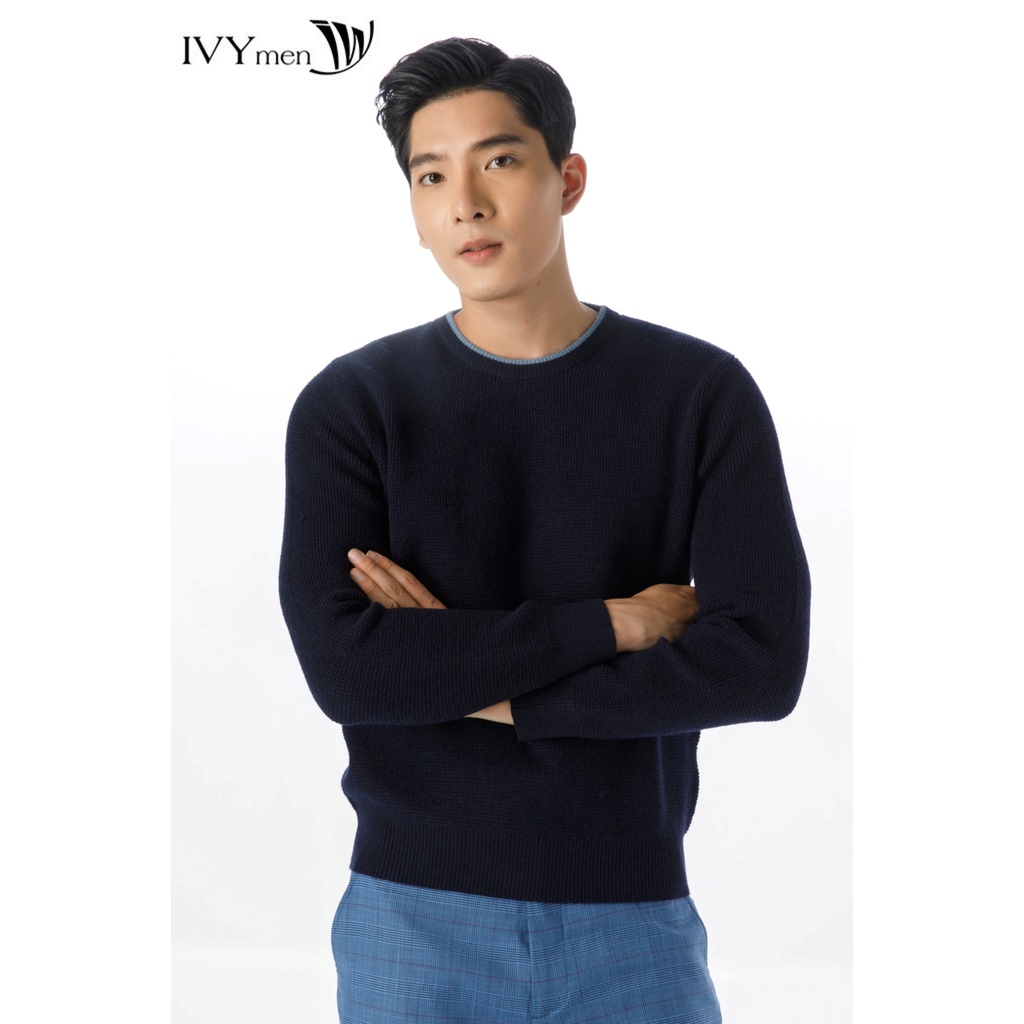 [NHẬP WABRTL5 GIẢM 10% TỐI ĐA 50K ĐH 250K ]Áo len nam trơn cổ tròn IVY moda MS 58E2573