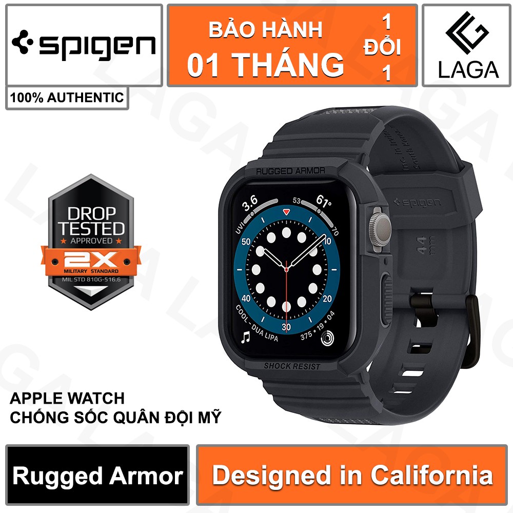 [Mã 2404EL10K giảm 10K đơn 20K] Ốp Lưng Apple Watch 40mm / 44mm Spigen Rugged Armor Pro Series SE / 6 / 5 / 4 [có dây]