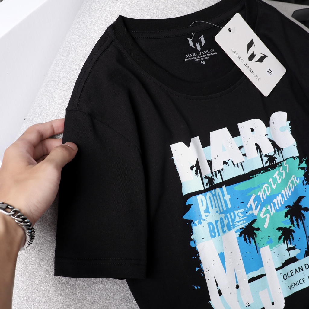 Áo thun nam cổ tròn MARC SUMMER, vải cotton co giãn,dày dặn, form regular fit THE BASIC