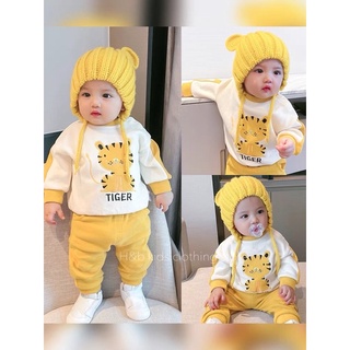 Bộ thú thêu đắp bo viền cho bé