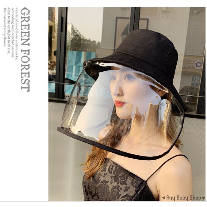 Mũ nón có màn che chống giọt bắn, chống bụi 2 kiểu tiện lợi cho nam và nữ đen trơn sang chảnh(hàng có sẵn)❣❣