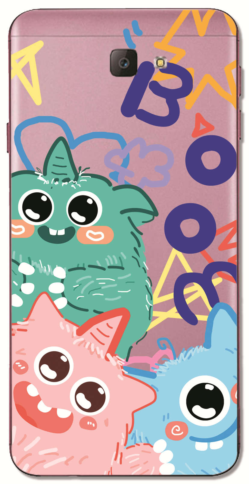 Samsung Galaxy A7 A5 A3 2017/A720 A520 A320 A6S A8S A9 A8 Star INS Cute Cartoon Big eyes Monster Clear Soft Silicone TPU Phone Casing Lovely Furry monster Case Back Cover Couple