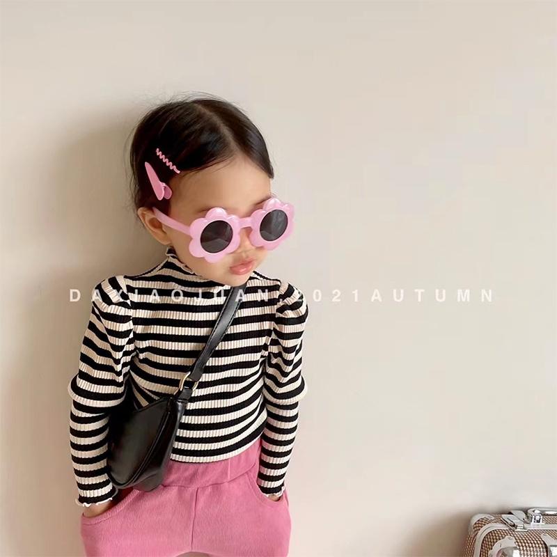 Áo thun tay phồng họa tiết chấm bi nhiều màu sắc phong cách Hàn Quốc cho bé gái