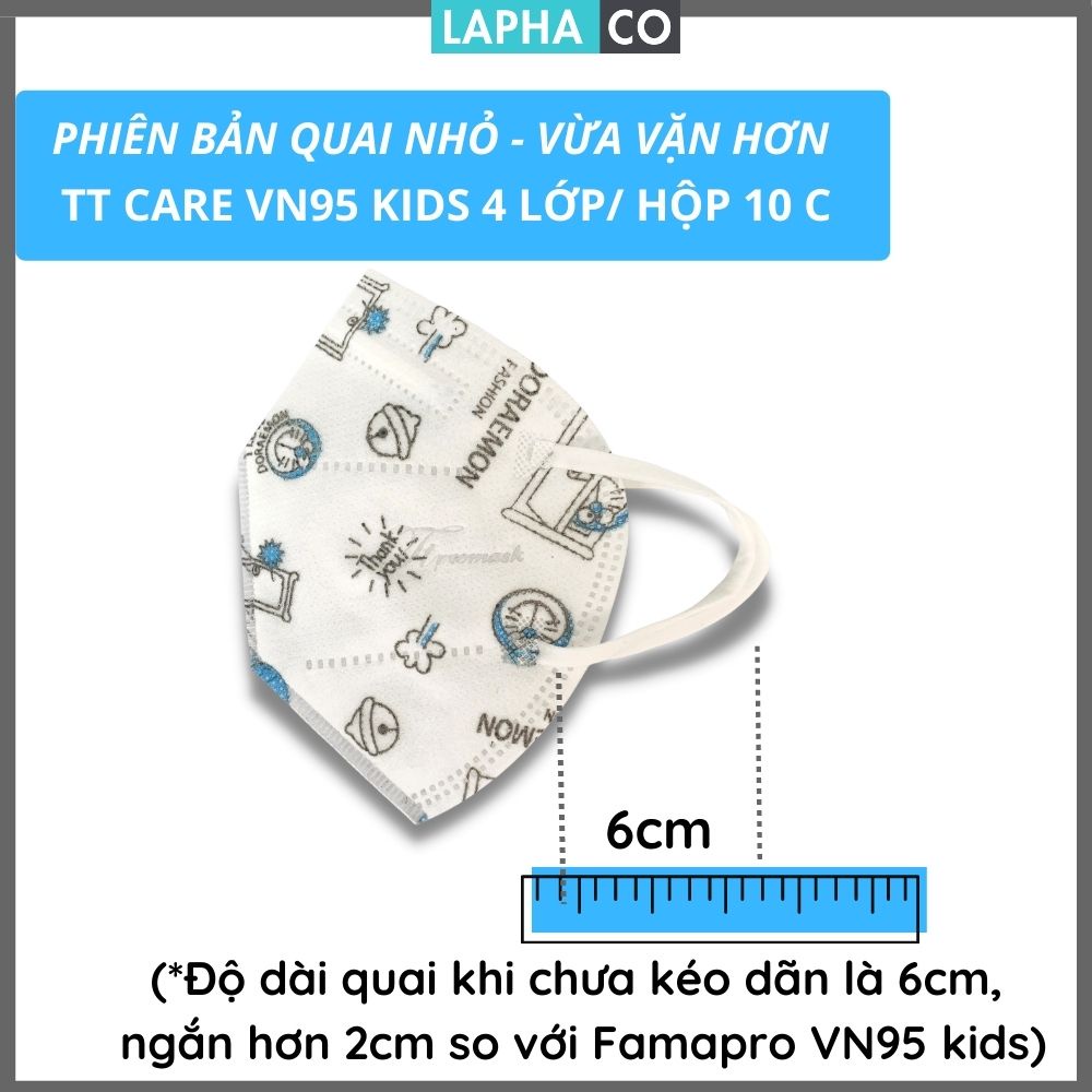 [ VN95 KIDS (N95)- HỘP 10 CÁI] Khẩu trang y tế trẻ em kháng khuẩn 4 lớp Famapro VN95 Kids